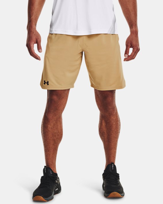 Men's UA Locker 9" Pocketed Shorts, Yellow, pdpMainDesktop image number 0
